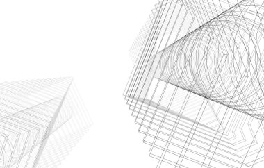 Binanın mimari 3d çizim çizim ev