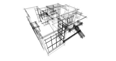 Ev kavramı kroki 3d çizim