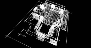 Ev kavramı kroki 3d çizim
