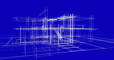 Ev kavramı kroki 3d çizim