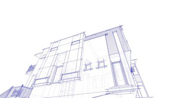 Ev kavramı kroki 3d çizim