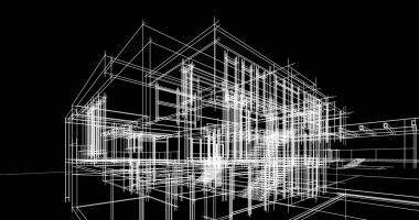 Ev kavramı kroki 3d çizim