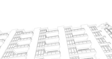 Ev kavramı kroki 3d çizim