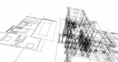 Ev kavramı kroki 3d çizim