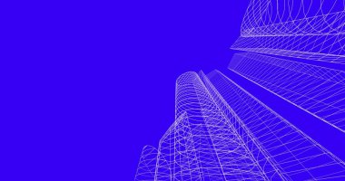 şehir mimarisi ve binalar 3D çizimi 