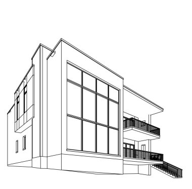 Ev kavramı kroki 3d çizim