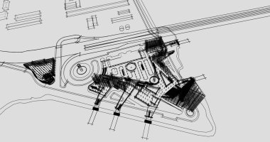 Şehir Mimarlık ve yapı 3D çizimi