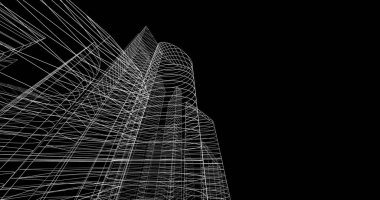 şehir mimarisi ve binalar 3D çizimi 