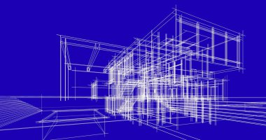 Ev kavramı kroki 3d çizim