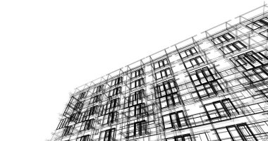 şehir mimarisi ve binalar 3D çizimi 