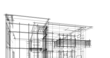 Ev kavramı kroki 3d çizim