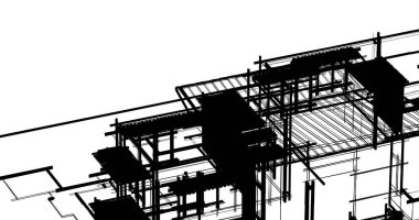 Ev kavramı kroki 3d çizim