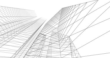 şehir mimarisi ve binalar 3D çizimi 