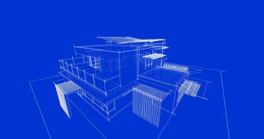 Ev kavramı kroki 3d çizim