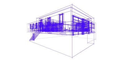 Ev kavramı kroki 3d çizim