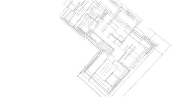 Binanın mimari 3d çizim çizim ev