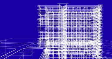 mimari çizimleri 3B illüstrasyon - illüstrasyon