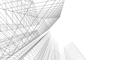 şehir mimarisi ve binalar 3D çizimi 