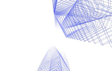 şehir mimarisi ve binalar 3D çizimi 