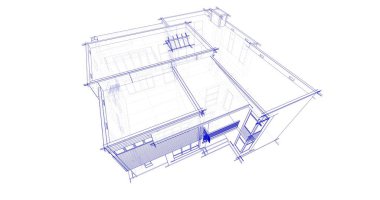 Ev kavramı kroki 3d çizim