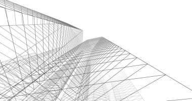 şehir mimarisi ve binalar 3D çizimi 