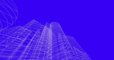 şehir mimarisi ve binalar 3D çizimi 