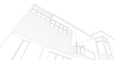 Ev kavramı kroki 3d çizim