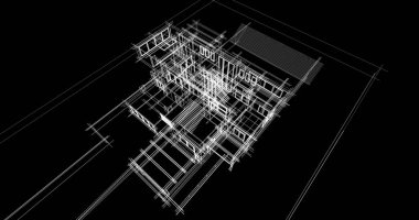 Ev kavramı kroki 3d çizim