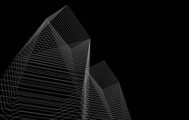 mimari çizimleri 3B illüstrasyon - illüstrasyon