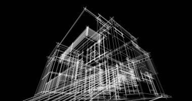 Ev kavramı kroki 3d çizim