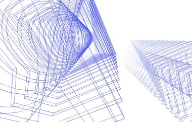 şehir mimarisi ve binalar 3D çizimi 