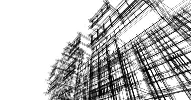 şehir mimarisi ve binalar 3D çizimi 