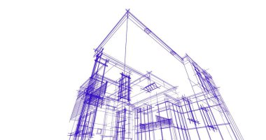 Ev kavramı kroki 3d çizim