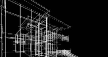 Ev kavramı kroki 3d çizim