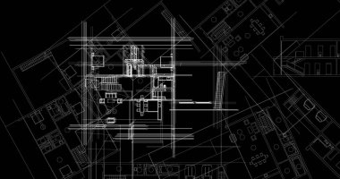 mimari çizimleri 3B illüstrasyon - illüstrasyon
