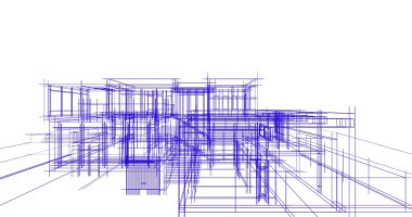 Ev kavramı kroki 3d çizim