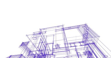 Ev kavramı kroki 3d çizim