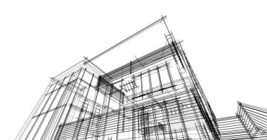 Ev kavramı kroki 3d çizim