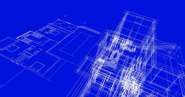 Ev kavramı kroki 3d çizim