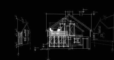 mimari çizimleri 3B illüstrasyon - illüstrasyon