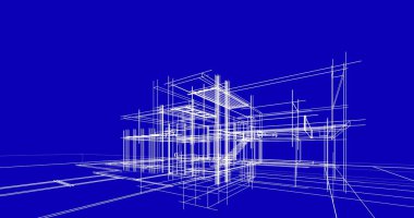 Ev kavramı kroki 3d çizim