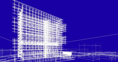 şehir mimarisi ve binalar 3D çizimi 