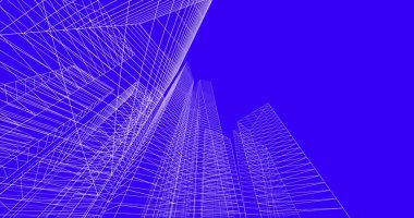 şehir mimarisi ve binalar 3D çizimi 