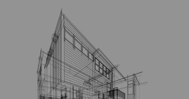 Ev kavramı kroki 3d çizim