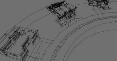 İnşaat 3d çizim Bina mimari