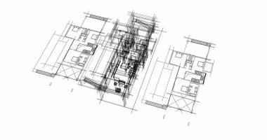 Ev kavramı kroki 3d çizim