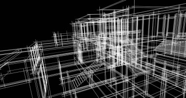 Ev kavramı kroki 3d çizim