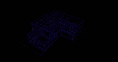 Binanın mimari 3d çizim çizim ev