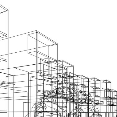 Ev kavramı kroki 3d çizim