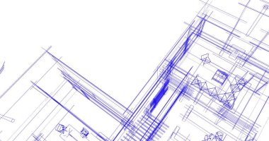 Binanın mimari 3d çizim çizim ev